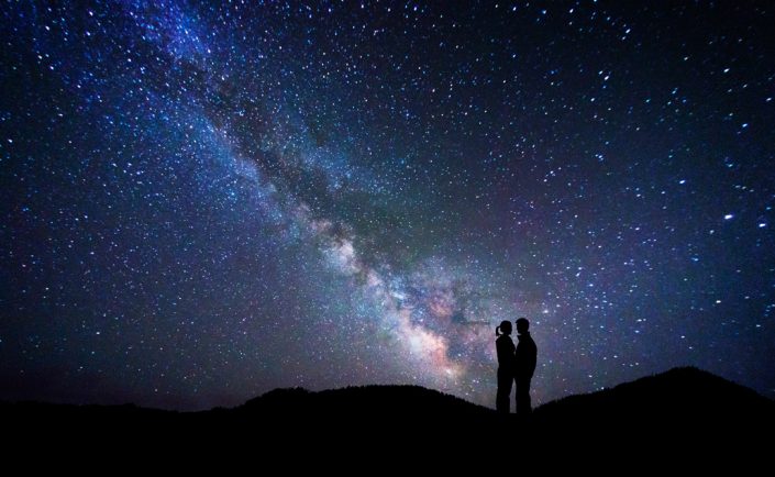Couple against the stars Couple against the stars