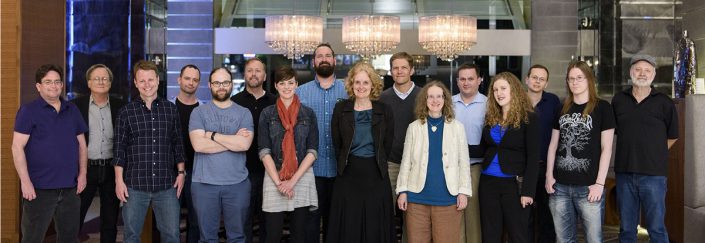 Writers of the Future Workshop 2017 – Day 2 Writer winners and instructors on the way to the workshop at the start of Day 2