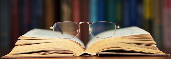 book and glasses