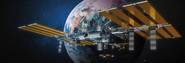Space ship above Earth Space ship above Earth