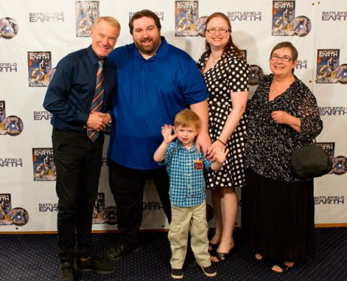 Travis and Cassie Oates with family