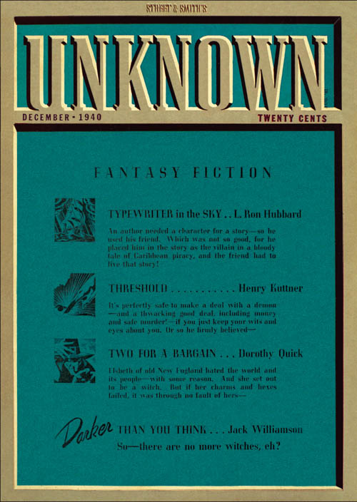 Typewriter in the Sky, Part 2, published in 1940 in Unknown