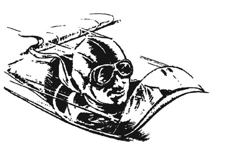 sketch of man in airplane