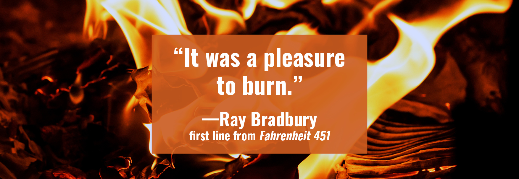 “It was a pleasure to burn.” —Ray Bradbury