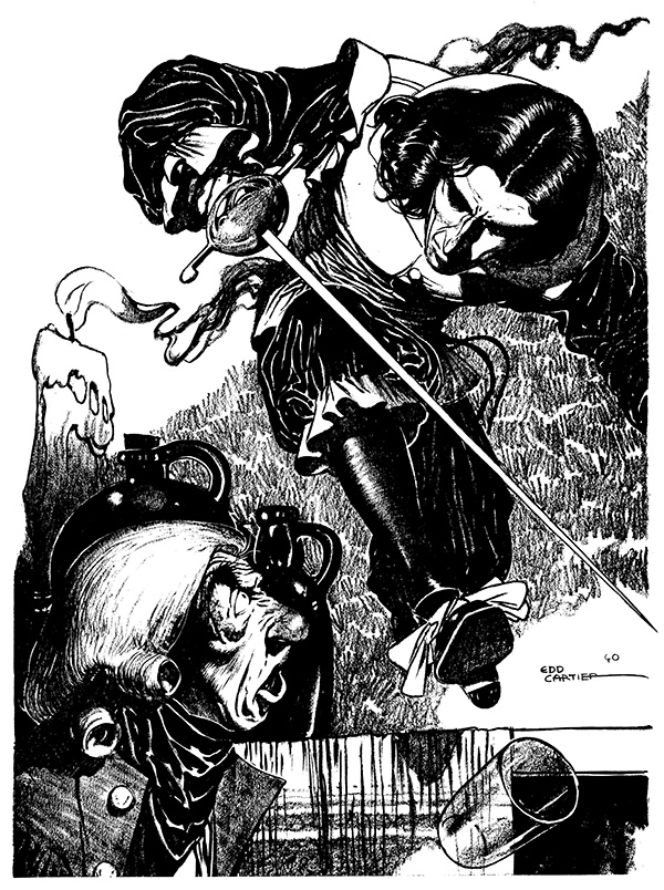 Edd Cartier 1940 Typewriter in the Sky illustration