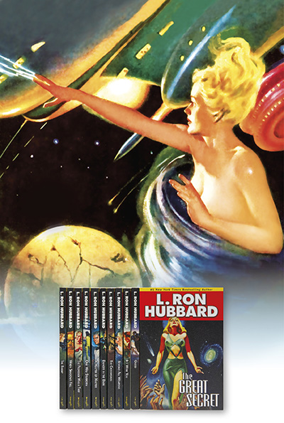 Sci-Fi & Fantasy collection against a background of planets, stars and spaceships